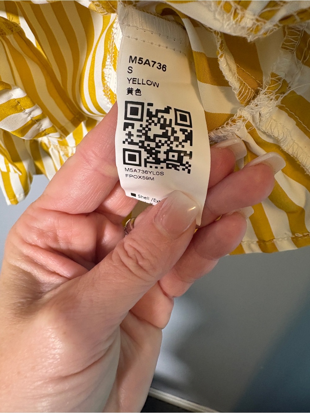 Yellow Striped Ruffle-Hem Button Front Blouse - Picture 3 of 5